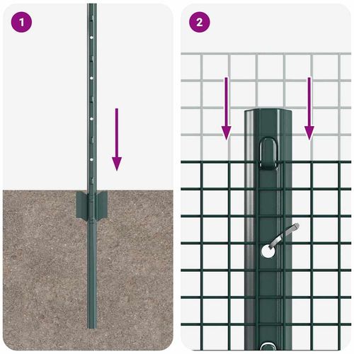 Ogrodzenie z słupkami Zielony 0.8 x 10 m Stal na Arena.pl
