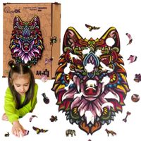 drewniane puzzle eco tajemniczy wilk a4 dla dzieci puza4-00711