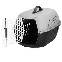 Transporter dla kota psa gryzoni do 7 kg 48x33x27 cm szaro-czarny