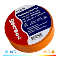 WONDER TAŚMA K1XB0 0,15mm/19mm/20m POMARAŃCZOWA, PREMIUM VDE MROZOODPORNA