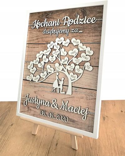 PODZIĘKOWANIE DLA RODZICÓW NA ŚLUB WESELE PREZENT MAMY TATY PAMIĄTKA DUŻA na Arena.pl