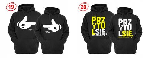 ZESTAW DWÓCH BLUZ Z KAPTUREM DLA ZAKOCHANYCH PAR na Arena.pl