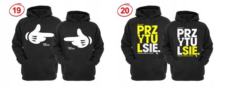 ZESTAW DWÓCH BLUZ Z KAPTUREM DLA ZAKOCHANYCH PAR zdjęcie 3