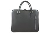 Skórzana torba na laptopa Casual - Szara ciemna