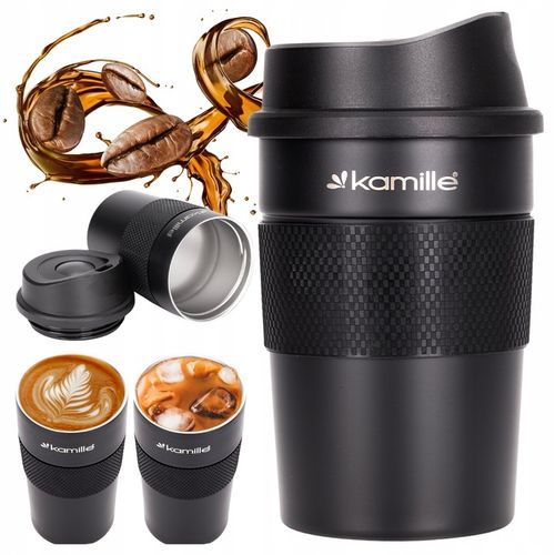 KUBEK TERMICZNY TERMOS STALOWY BIDON 360ml na kawę KAMILLE na Arena.pl