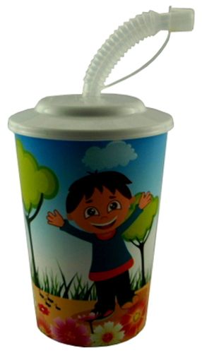 KUBEK ZE SŁOMKĄ RURKĄ DO NAPOJÓW SOKÓW Z POKRYWKĄ na Arena.pl