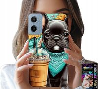 ETUI DO MOTOROLA E15 / G05 - BULDOG COFFI LOVE, SŁONECZNIKI, PSI CASE