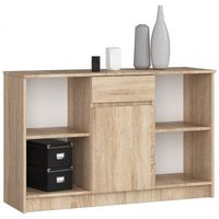 Komoda otwarta, drzwi, szuflada, ELIO, 120x40x77, sonoma, mat | TYLETEGOTU