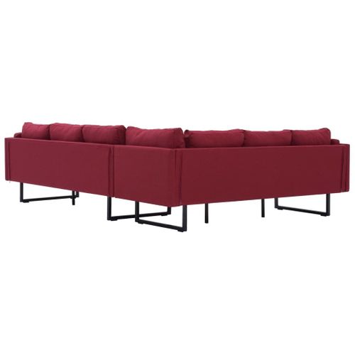 Sofa narożna, czerwona, materiałowa na Arena.pl