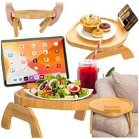 Taca stolik półka na kanapę sofę fotel bambusowa stabilna uchwyt na tablet