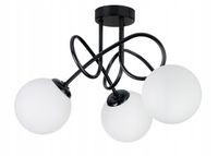 LAMPA SUFITOWA WISZĄCA PLAFON LOFT KRĘCONY NA SZKLANY KLOSZ KULA 3 x E27