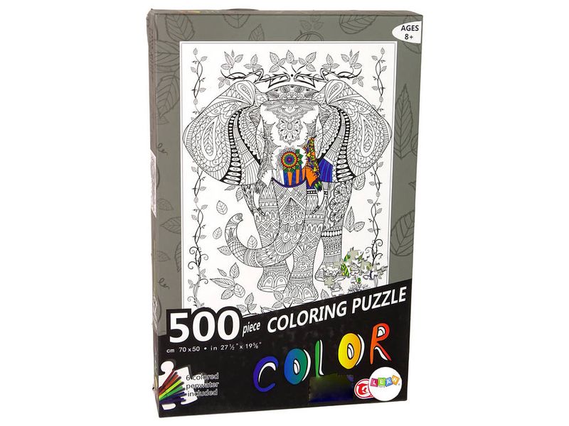 Puzzle Do Kolorowania 500 Elementów Słoń zdjęcie 3