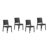 Zestaw 4 krzeseł ogrodowych szarych FOSSANO