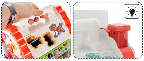 MULTIDOMEK DOMEK INTERAKTYWNY SORTER KLOCKI PIANINKO ZWIERZĄTKA DLA DZIECI na Arena.pl