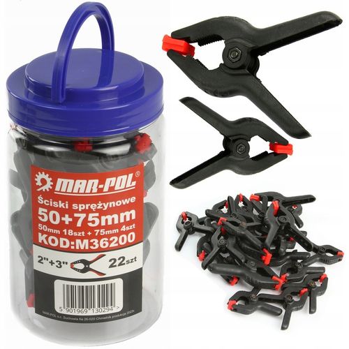 ŚCISKI SPRĘŻYNOWE ZACISKI KLAMRY ZESTAW 22 ele. klipsy na Arena.pl