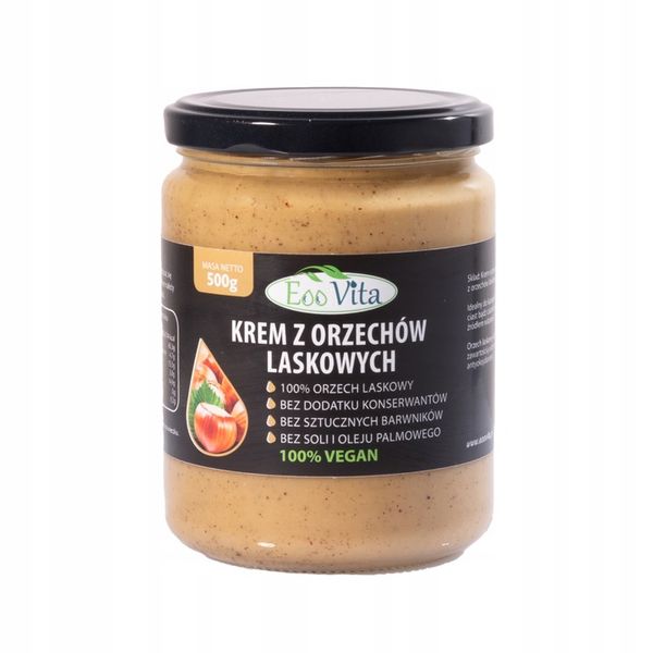 Masło Pasta z orzechów laskowych EOOVita 500g zdjęcie 2