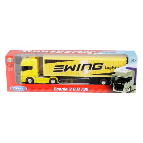 Model 1:64, SCANIA V8 R730 Ewing Logistic, żółty na Arena.pl