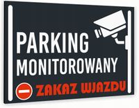 Tabliczka znak informacyjny 20x15 Antracyt PARKING MONITOROWANY Nierdzewna