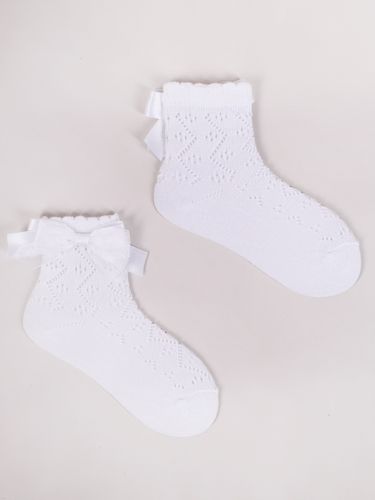 Skarpety dziewczęce bawełniane ażurowe z kokardą 2PAK 27-30 YOCLUB na Arena.pl