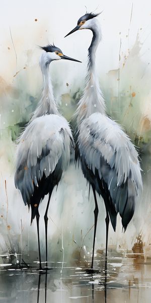 Plakat 50x100cm Tańczące Czaple zdjęcie 1