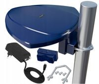 ANTENA ZEWNĘTRZNA AKTYWNA DVB-T2 FULL HD TV 4K 8K FILTR GSM UHF ZASILACZ 1M