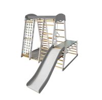 domowy plac zabaw Mamut drewno-szary-biały