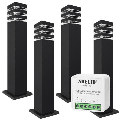 LAMPA OGRODOWA LED SŁUPEK STOJĄCA E27 60cm 2 SZT + STEROWNIK WIFI TUYA na Arena.pl