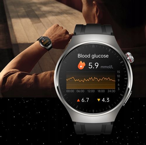 Zegarek KARDIOWATCH Ciśnieniomierz Asystent Glukozy EKG Analiza Krwi AMOLED na Arena.pl