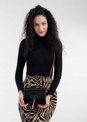 TOREBKA LISTONOSZKA MONNARI WIZYTOWA KOPERTÓWKA Czarna na łańcuszku na Arena.pl