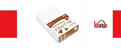 Prześcieradło frotte z gumką 180x200 białe najgrubsze 200g/m2 KARO na Arena.pl