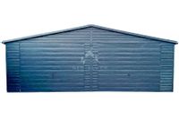 Garaz Blaszany 7,5x8m 2x Brama Uchylna 2x Okno Drzwi Rynny Blachodach NB190