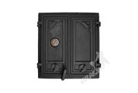DRZWI D4 - 43X41 CM + TERMOMETR 0-500°C żeliwne do pieca piecowe kaflowe