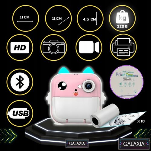 MINI DRUKARKA DRUKUŚ TERMICZNA APARAT NATYCHMIASTOWY DLA DZIECI i 11 ROLEK na Arena.pl