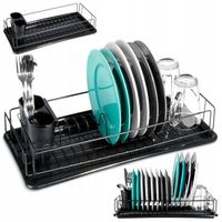 Ociekacz MAŁA SUSZARKA stojąca na naczynia talerze sztućce czarna metalowa