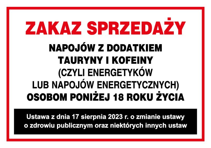 Zakaz Sprzedaży Napojów Z Dodatkiem Tauryny zdjęcie 1