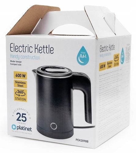 MAŁY KOMPAKTOWY STYLOWY CZAJNIK ELEKTRYCZNY turystyczny 0,6L 600W na Arena.pl