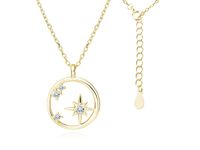 ZŁOCONY SREBRNY NASZYJNIK GWIAZDA POLARNA CYRKONIE