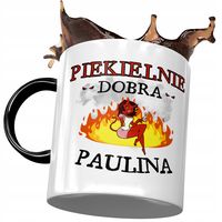 Kubek Czarny Dla Pauliny Żony Koleżanki Na Prezent Z Nadrukiem Ze Zdjęciem