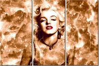 60 90CM OBRAZ 3 ELEM MARYLIN MONROE BŁYSKAWICE GWIAZDA DRUK PŁÓTNO RAMA