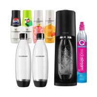 2X Soda Stream Saturator TERRA 2 Butelki + 4 Syropy Bez Cukru Grejpfrut, Pe