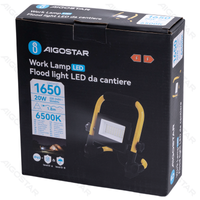 Lampa robocza LED 20W 6500K z podstawą i kablem 1,8 m mocne światło do pracy