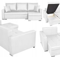 Narożnik rozkładany z funkcją spania ekoskóra Varius rogówka Family Meble