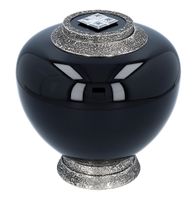 Ekskluzywna czarna urna kremacyjna z kryształami Swarovskiego