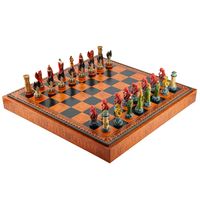 Szachy Fantasy Italfama Woda i Ogień 8cm  Zestaw 3w1 Ekoskóra 48cm Włochy.