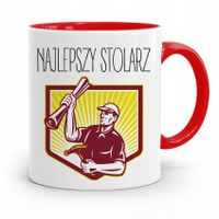 Kubek Czerwony Prezent Stolarza Najlepszy Stolarz Z Nadrukiem Ze Zdjęciem