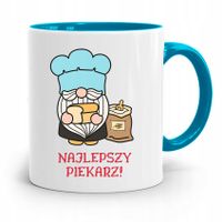 Kubek Błękitny Prezent Dla Najlepszego Piekarza Z Nadrukiem Ze Zdjęciem