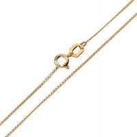 Złoty łańcuszek 585 delikatna pancerka o silnym splocie pancer prezent 50cm