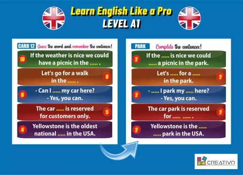 Learn English Like a Pro - Inteligentne fiszki + gra (poziom A1) na Arena.pl