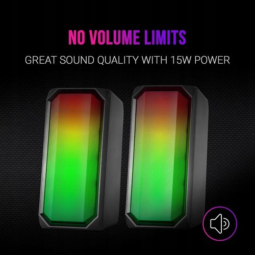 MARS GAMING MSRGB2 Głośnik Bluetooth 15W RGB DSP Kompaktowy Czarny na Arena.pl
