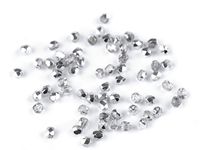 KORALIKI SZLIFOWANE SREBRNO-TRANSPARENTNE 3MM 20SZT